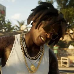 Nicht identifizierter GTA-6-Charakter, von Fans „Gold Chain Guy“ genannt, in offiziellem Material zu sehen