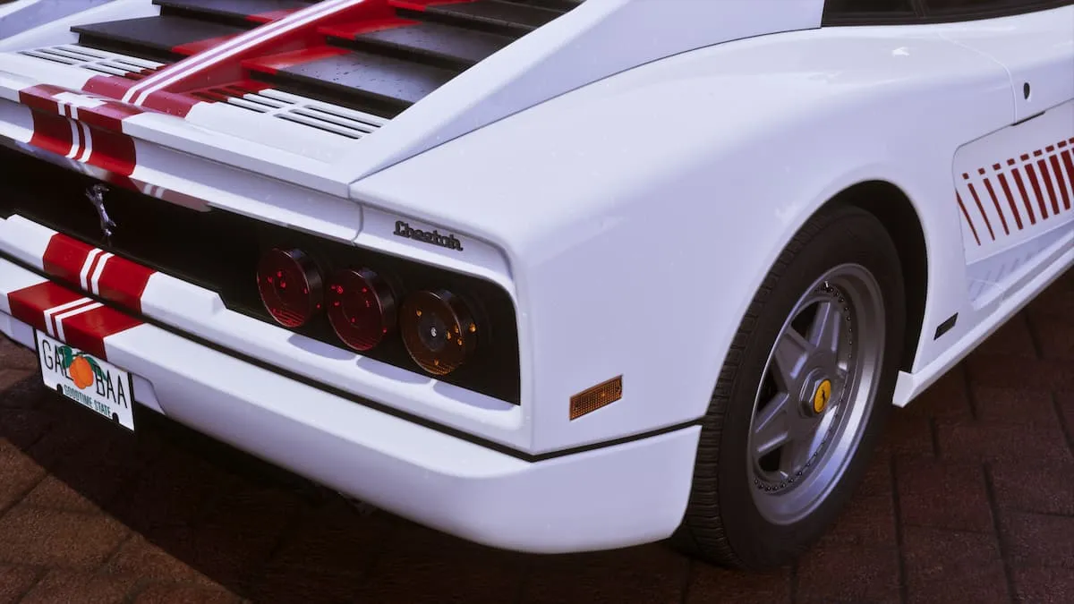 Rear view of the GTA 6 Grotti Cheetah '95 showing its minimalist Ultimate Edition livery