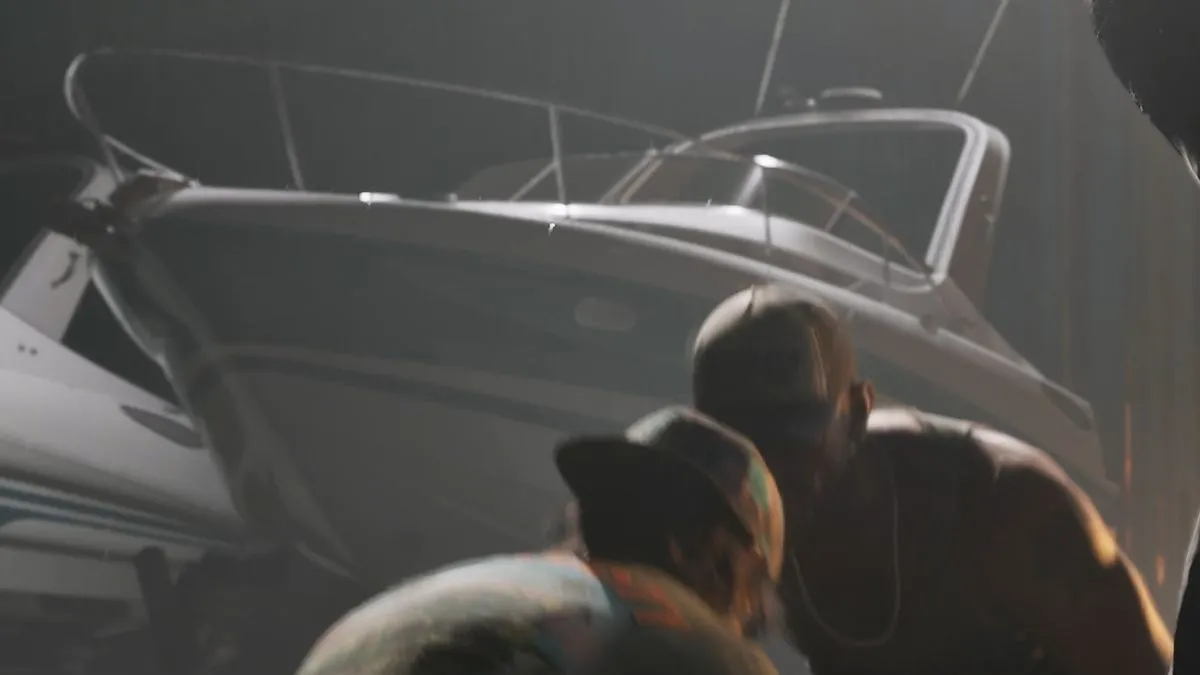 Shitzu Squalo docked near Brian's Boat Works and Marina in the GTA 6 second trailer.