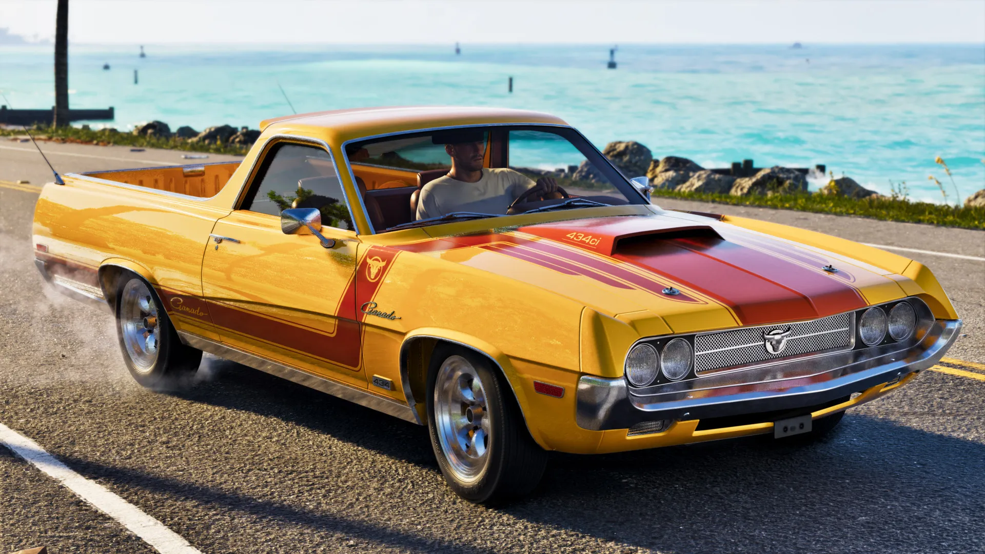 A rear three-quarter view of the Vapid Ganado in an official GTA 6 screenshot released by Rockstar Games.